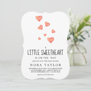 Invitación Corazones de acuarela Pequeño Baby Shower