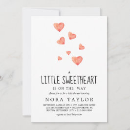 Invitación Corazones de acuarela | Pequeño Baby Shower