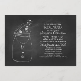 Invitación corazones de amor de pizarra de caramelo de barro 