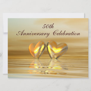 Invitación Corazones de Aniversario de Oro