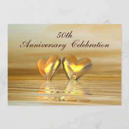 Invitación Corazones de Aniversario de Oro