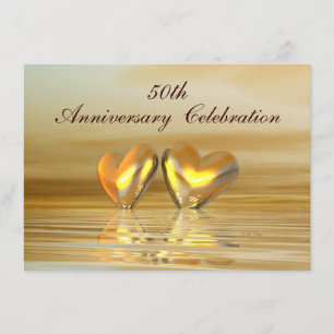 Invitación Corazones de Aniversario de Oro