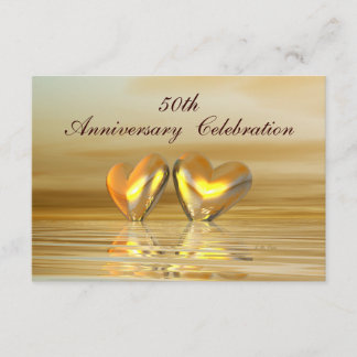 Invitación Corazones de Aniversario de Oro