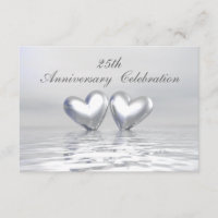 Corazones de aniversario de plata
