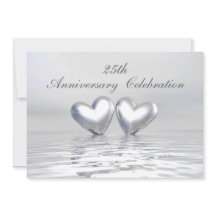 Corazones de aniversario de plata
