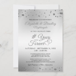 Invitación Corazones de aniversario elegante AÑOS EN LA ETERN