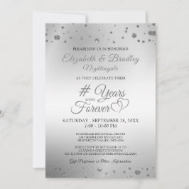 Invitación Corazones de Aniversario Elegantes a años para sie