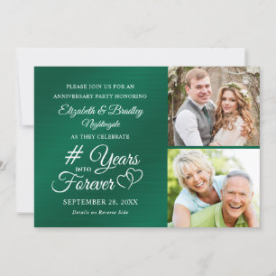 Invitación Corazones de aniversario esmeralda AÑOS HACIA LA E