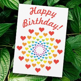 Invitación Corazones de arcoíris coloridos
