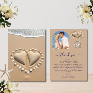 Invitación Corazones de arena de bodas de playa