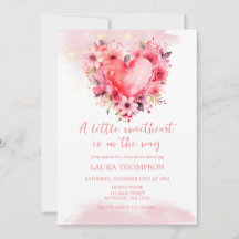 Corazones de color de agua Pequeño Baby Shower de