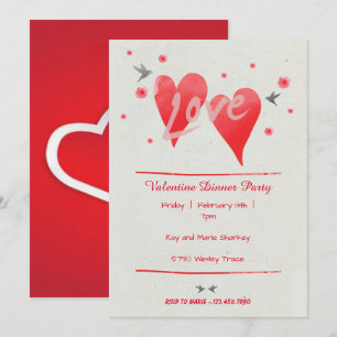 Invitación Corazones de color de agua Pequeño Baby Shower de 