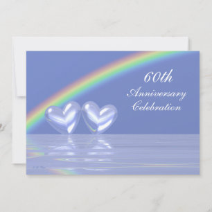Invitación Corazones de Diamantes de 60 Aniversario