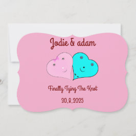 Invitación corazones de mr y mrs