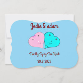 Invitación corazones de mr y mrs