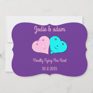 Invitación corazones de mr y mrs