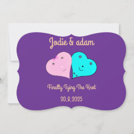 Invitación corazones de mr y mrs