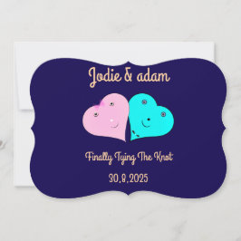 Invitación corazones de mr y mrs