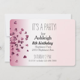 Invitación Corazones de Ombre Blanco Y Rosa Dulce