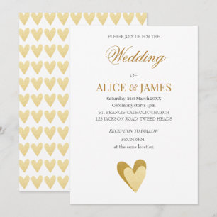 Invitación Corazones de oro de boda