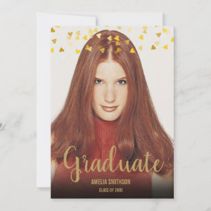 Invitación Corazones de Oro Personalizados con Nombre y Foto 