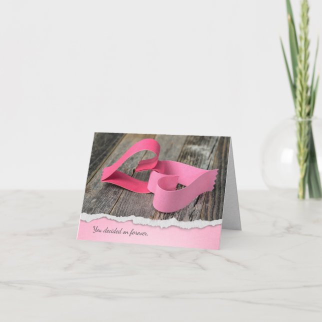 Invitación corazones de papel con borde desgarrado aniversari (Anverso)