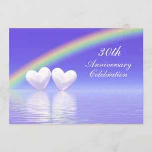 Invitación Corazones de perla del 30 aniversario