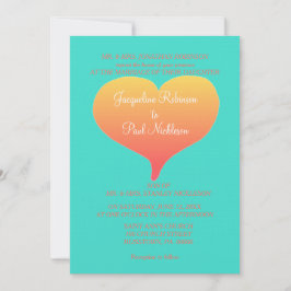 Invitación Corazones de Turquesa en el Atardecer