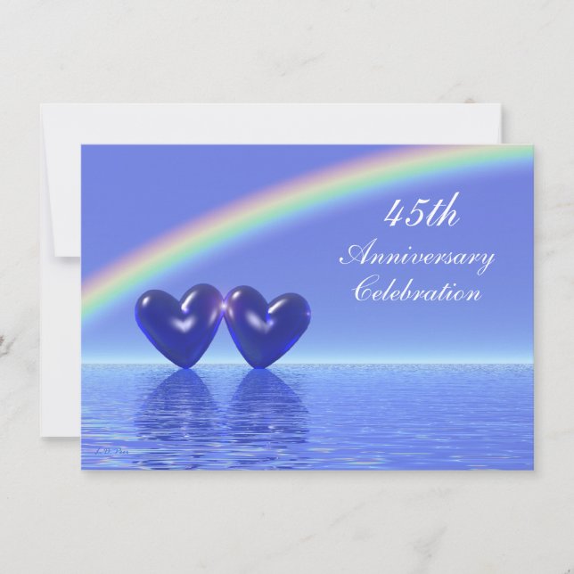 Invitación Corazones de zafiro en 45 años (Anverso)
