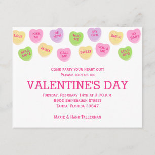 Invitación Corazones del caramelo