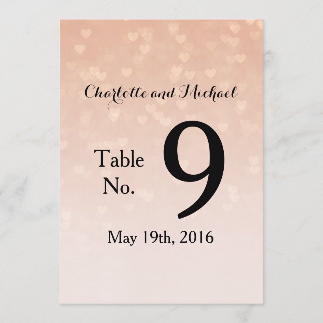 Invitación Corazones dispersos Dusty Rosa Ombre (Anverso)