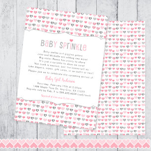 Invitación corazones el día de San Valentín chica bebé sprink
