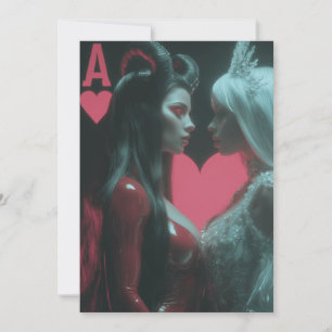 Invitación Corazones entrelazados: Ángel y diablo