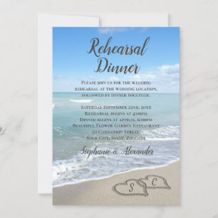 Invitación Corazones escénicos en el ensayo de Sand Beach