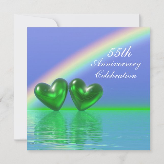 Invitación Corazones Esmeralda del 55º Aniversario (Anverso)