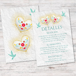 Invitación Corazones españoles florean a Boda mexicano