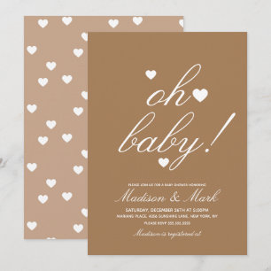 Invitación Corazones flotantes minimalistas Baby Shower Terro