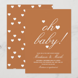 Invitación Corazones flotantes minimalistas Baby Shower Terro