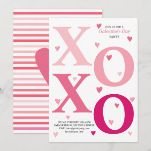Invitación corazones HOHO modernos de color rosa oscuro Galen