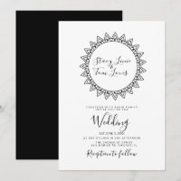 Corazones Marco Circular Negro Blanco Boda