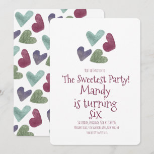 Invitación Corazones metálicos del día de San Valentín Invita