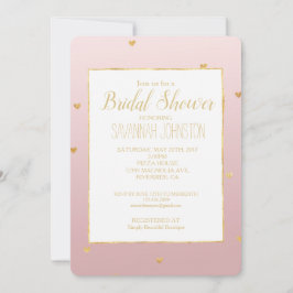 Invitación Corazones Ombre Rosa Rubor Gold