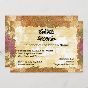 Invitación Corazones otoñales rústicos y ducha marcial de imá