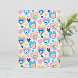 Invitación Corazones Pastel.