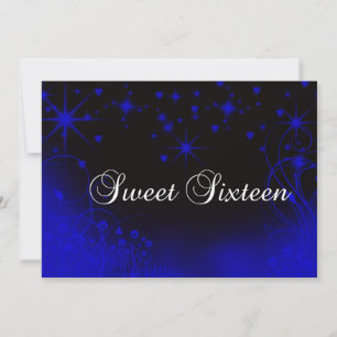 Invitación Corazones púrpura cielo estrellado, dulce dieciséi