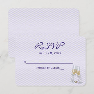 Invitación Corazones púrpura RSVP de bodas