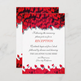 Invitación Corazones rojos elegantes Recepción  