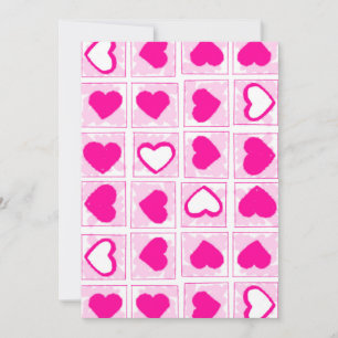 Invitación Corazones rosados aman XOXO 