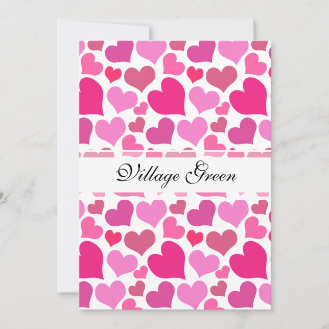 Invitación Corazones rosados bonitos para Bachelorette o la (Anverso)