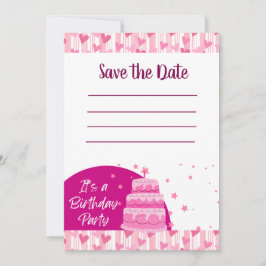 Invitación Corazones rosados con pastel